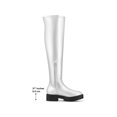 thumbnail image 2 of BLISSFUL STEP Platform Lug Sole Chunky Low Heel Over Knee High Boots for Women Silver 8, 2 of 8