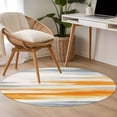 thumbnail image 5 of Burnt Orange Grey Ombre Round Rugs 3ft, Abstract Art Oil Painting Modern Non Slip Washable Rug Runner, Low Pile Indoor Floor Carpet Mat Bathroom Rugs for Living Room, Bedroom, Kids Room, 5 of 9