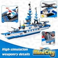 thumbnail image 2 of EXERCISE N PLAY 1169-Piece City Police Station Building Kit, 6-in-1 Military Battleship Toy, 2 of 7