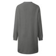 thumbnail image 4 of Women's Solid Color Knit Sweater Dress with Pockets Round Neck Long Sleeve Casual Soft Tunic Midi Outfit for Fall Winter Wear, 4 of 5
