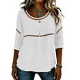 thumbnail image 4 of Womens Floral Babydoll Tops，Gauze Shirts For Women Peasant Blouses Elegant Loose Fit Top Business Casual Outfits Plus Size Bohemian Clothes Peplum Tops For Women Floral Blouses For Women M, 4 of 9