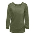 thumbnail image 5 of Athletic Shirts Women New Women's Lightweight Pullover Long Sleeve Casual T-Shirt Loose Fuzzy Sweater Fashion Fleece Basic Knit Tops Blouse for Women New Army Green 3XL, 5 of 5