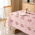 thumbnail image 5 of Pink Floral Rectangle Tablecloth Vintage Shabby Chic Flower Table Cloth Spring Table Cover Waterproof for Dinner Kitchen Picnic, Pink, 60x84 Inches, 5 of 6