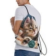 thumbnail image 3 of Kdxio Playful Cat Print Drawstring Backpack Bag,Waterproof Draw String Back Sack, Gym Drawstring Bags Swim Bag For Unisex, 3 of 9
