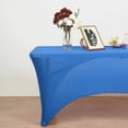 thumbnail image 3 of Balsa Circle 8 Feet Royal Blue Fitted Spandex Tablecloth Open Back Rectangle Table Cover Event, 3 of 8