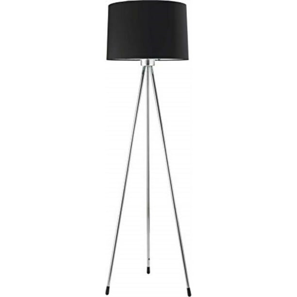 Sh Lighting Contemporary Tripod Floor, Chrome Tripod Floor Lamp With Black Shade