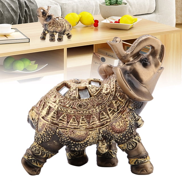 Elephant Statue,Lucky Feng Shui Golden Feng Shui Elephant Statue Elephant Sculpture Power Packed Performance