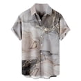 thumbnail image 1 of Camisas Hombre Manga Corta Hombres Moda Primavera Verano Casual Manga corta Turndown Neck Impreso Camisetas Top Blusa (Grey, M), 1 of 4