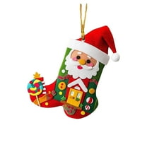 Felt Applique Stocking Making Kit, Toy Train Santa, Perfect for DIY Arts and Crafts