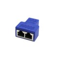 thumbnail image 1 of 1 to 2 Dual Female Ports CAT5/6/7 RJ45 Splitter LAN Network Internet Adapter-Blue, 1 of 5