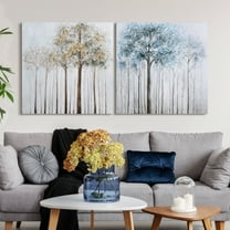Winter Forest 1&2 Textured Metallic Hand Painted Wall Art by Martin Edwards