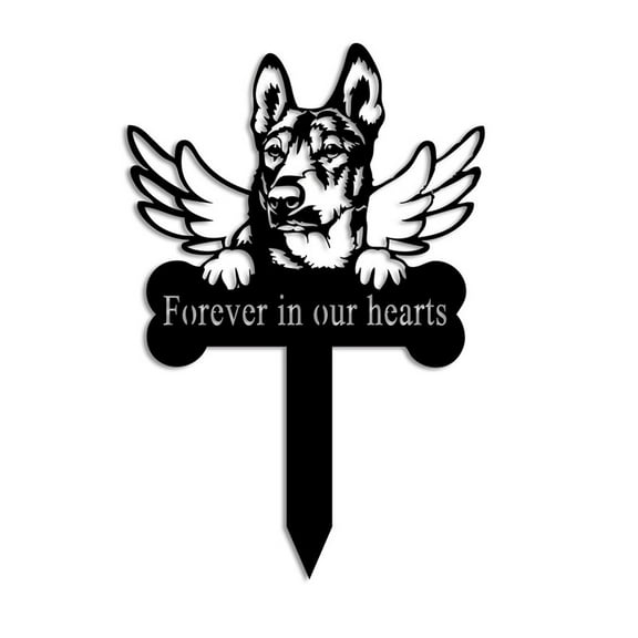 Pet Dog Metal Silhouette Memorial Stake ,Remembrance Animal Grave Marker Craft, Home Outdoor Yard Garden Decorations