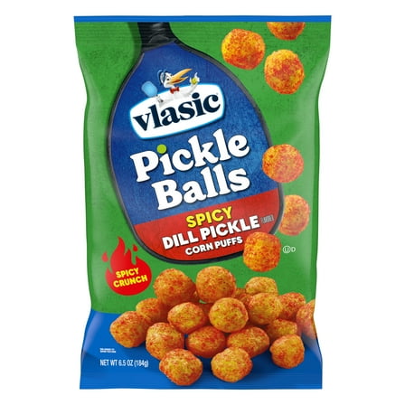 Vlasic Pickle Balls, Spicy Dill Pickle Flavored Corn Puffs, 6.5 oz.