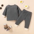 thumbnail image 4 of IROINID Discount Baby Boy Girl Pants Newborn Solid Color Long Sleeve Suit Trousers French Rib Suit,Gray, 4 of 9