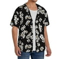 thumbnail image 4 of Cauagu Daisies Flowers Men's Short Sleeve Button Down Hawaiian Shirt for Men Bowling Shirts Casual Summer Beach Shirt,Medium, 4 of 6