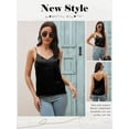 thumbnail image 5 of Xuanfei Women V Neck Solid Color Sleeveless Open Back Satin Tank Top, 5 of 5