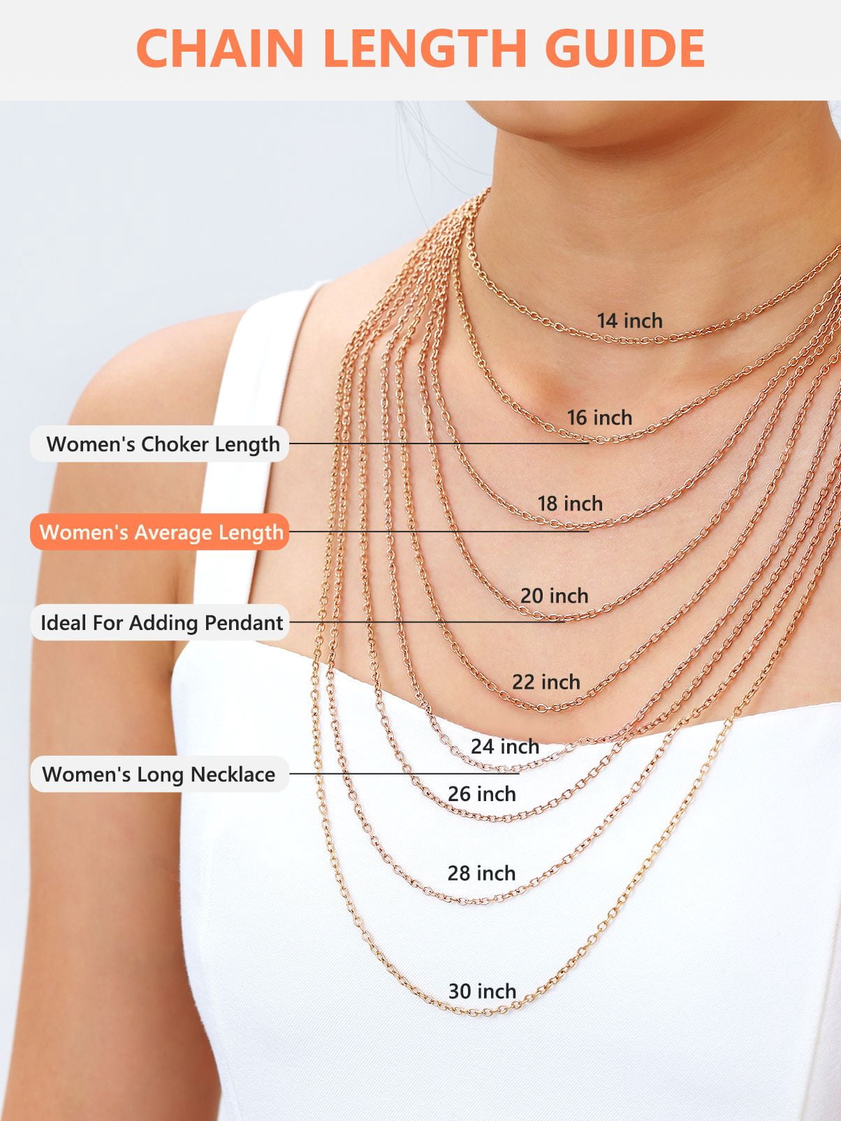 Silvora Rose Gold Plated Chain Necklace for Women Men, 2mm Stainless Steel Necklace for Pendant Gift Jewelry, 20 Inches