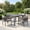 Gray table-Gray Cushion, variant on Vicllax 5 Pieces Outdoor Patio Dining Set, 38" Black Square Table with storage shelf and 4 Rattan Chairs with Soft Wheat Cushions
