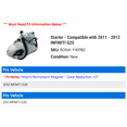 thumbnail image 2 of Starter - Compatible with 2011 - 2012 INFINITI G25, 2 of 2