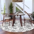 thumbnail image 3 of Large Round Rug 8Ft Washable Non-Slip, Spring Floral Circle Area Rugs for Living Room Bedroom, Grey Dandelion Plants Pastoral Flower Botanical Indoor Floor Mats Carpet Runner for Home Decor, 3 of 8