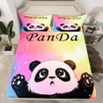 thumbnail image 2 of Feelyou Kawaii Panda Child Full Size Sheets, Glitter Stars Galaxy Bed Sheets, Dreamy Cartoon Rainbow Sheet Sets, Breathable Home Decor, 4pcs, 2 of 7