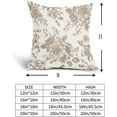 thumbnail image 5 of Vintage Floral Pillow Covers 18x18 Inch Set of 2 Tan and Cream Floral Throw Pillow Covers Chinoiserie Flower Pillowcases Rustic Farmhouse Cotton Linen Cushion Covers for Couch Bed Sofa Home Decor, 5 of 6