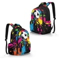 thumbnail image 2 of FKELYI Kids Backpack for Boys 17 Inch School Backpacks Splatter Soccer Print Spacious Bookbag with Multi-Pockets Lightweight Casual Daypack for Elementary Student, 2 of 7