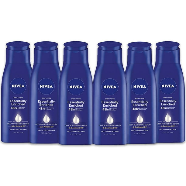 Nivea Essentially Enriched Body Lotion Pack Of 6 48 Hour Moisture For Dry To Very Dry Skin