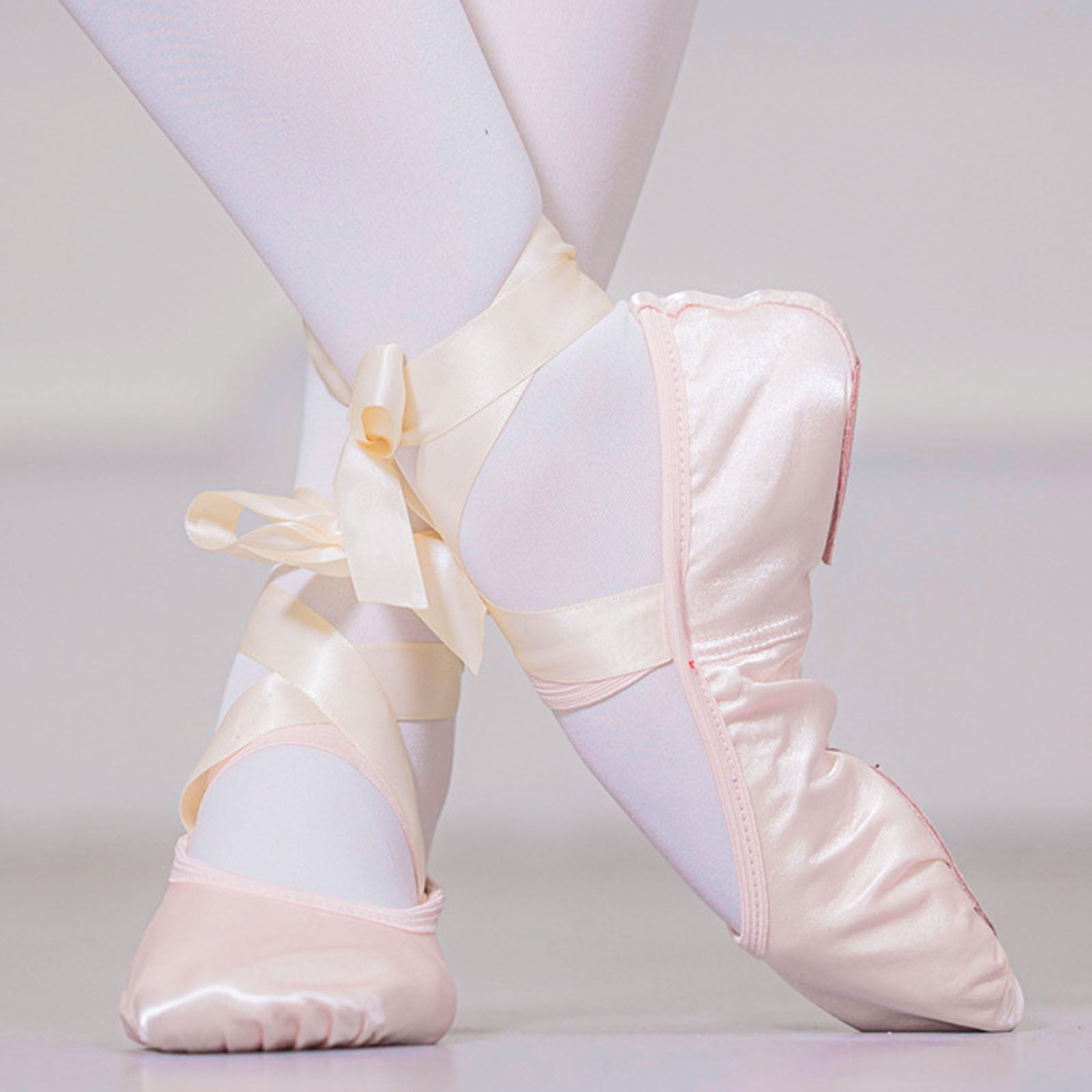 purcolt Toddler Girls Ballet Shoes Satin Ballet Flats Shoes Ribbon