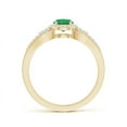 thumbnail image 2 of ANGARA Natural Split Shank Round Emerald Halo Ring with Cluster Diamonds in 14K Yellow Gold for Women (Size-5mm) | May Birthstone, Birthday, Anniversary, Jewelry Gift for Women | Natural Emerald Ring, 2 of 7