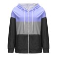 thumbnail image 4 of Puntoco Moda Mujer Cremallera Cuello en V Jersey tops Blusa de manga larga con capucha Sudadera Puntoco Puntoco-2638, 4 of 7