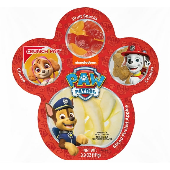 Crunch Pak Paw Patrol with Sweet Sliced Apples, Fruit Snacks, Cheese and Cinnamon Dog Bone Cookies