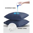 thumbnail image 6 of Outdoor Waterproof Throw Pillow Covers Set of 2 Navy Blue Stripe Decorative Pillowcases Square Outdoor Pillows Cushion Case 16x16 Inch Vertical Striped Patio Pillows for Couch Sofa Bed Garden, 6 of 7