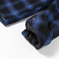 thumbnail image 6 of COEVALS CLUB Men's Flannel Jacket Shacket Sherpa Quilted Lined Casual Button up Snap Premium Jacket Shirts 52 Blue Black Large, 6 of 8