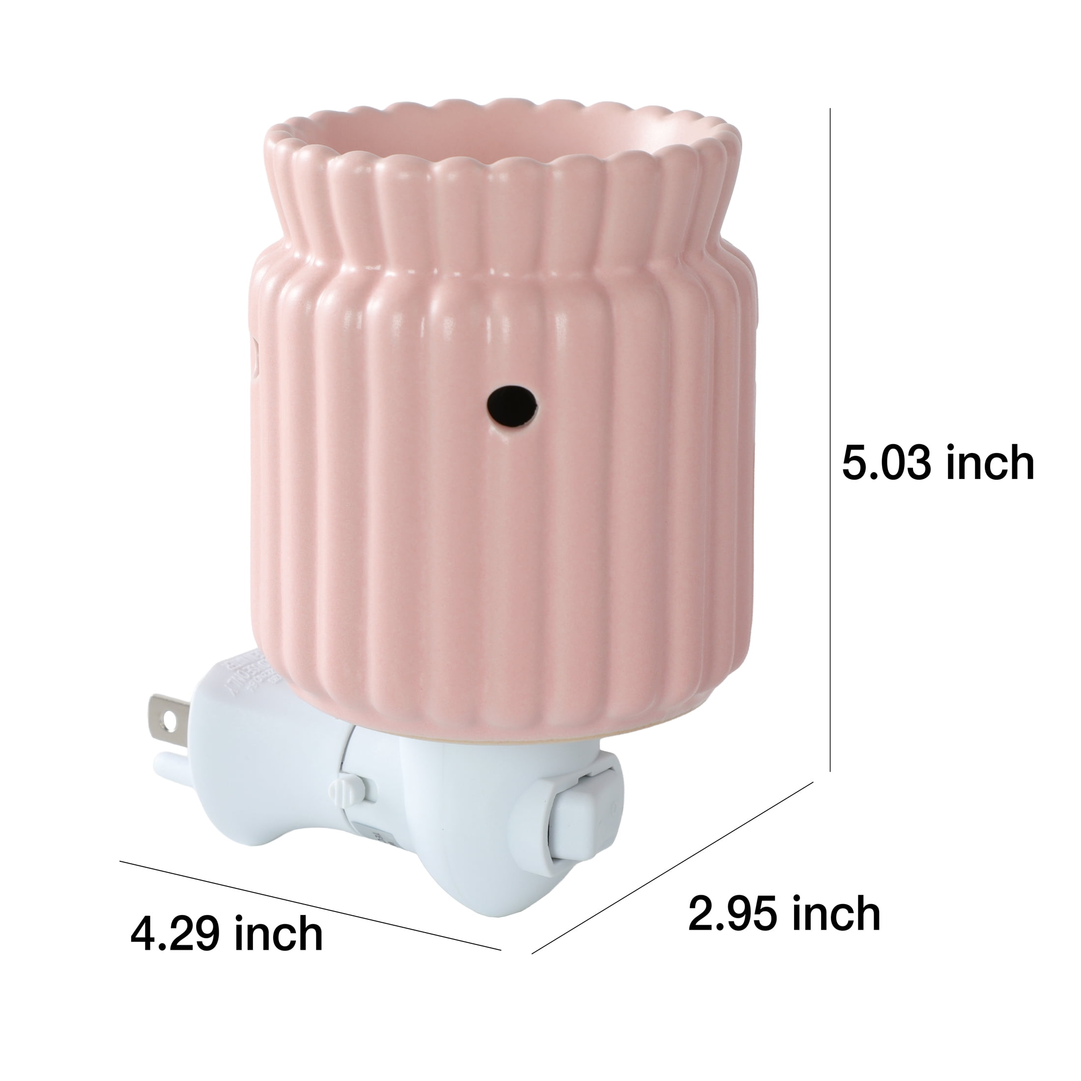 Mainstays Ribbed Ceramic Wax Melt Plug-in Warmer, Pink Blush