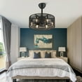 thumbnail image 2 of Bella Depot 18 Inches Woven Rope Drum Ceiling Fan with Light and Remote Control, 3-Speed Reversible Fan, 2 of 6