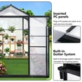 thumbnail image 6 of Tuekys 12*8FT Greenhouse for Outdoor, Polycarbonate Greenhouse with Roof Vent, Large Walk-in Greenhouse for Outside Garden Backyard, 6 of 8