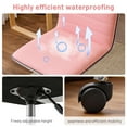 thumbnail image 6 of Furniliving Furniliving Modern Armless Office Chair, Adjustable Swivel Office Desk Chair with Wheels PU Leather Task Chair for Home Office, Pink, 6 of 9