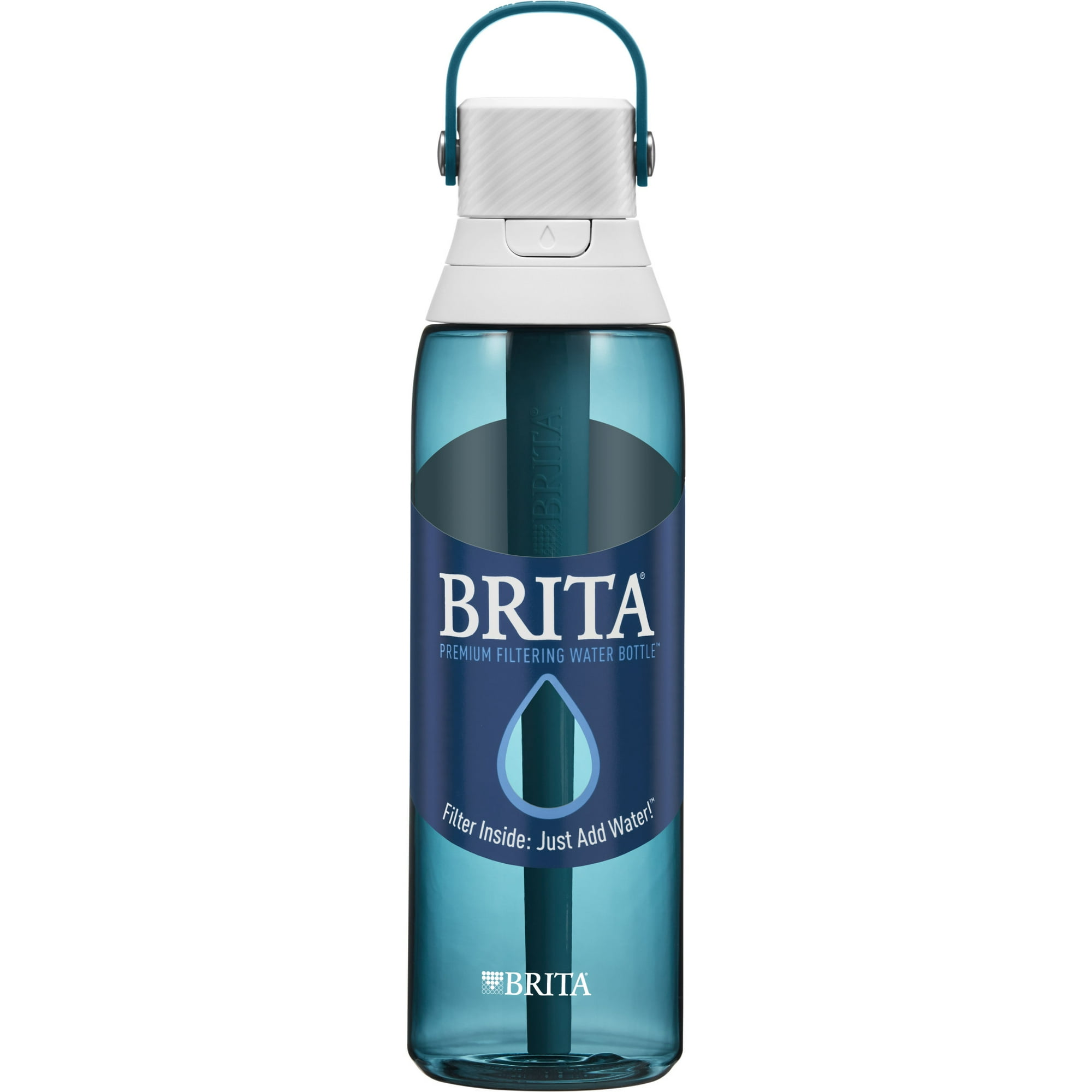 Dark Blue and Cyan Brita Leak Proof Filtered Water Bottle with Straw