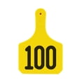 thumbnail image 1 of Y-Tex Numbered Cow Y-Tag Ear Tags 76-100 Yellow, 1 Count, 1 of 1