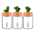 thumbnail image 1 of Bocal à Épices en Verre en Forme de Cactus avec Couvercle Étanche, Récipient à Épices Transparent pour Sel, Sucre et Épices, Compact pour Cuisine et Extérieur, 1 of 6