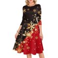thumbnail image 5 of Women's Cocktail Dresses 3/4 Sleeve Vintage Wedding Guest Christmas Dress for Holiday Parties and Special Events,Red,XL, 5 of 5