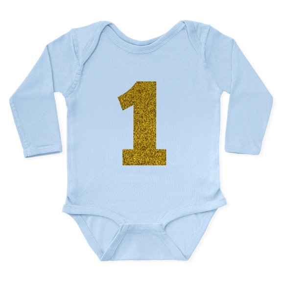 CafePress - Number 1 Body Suit - Long Sleeve Cotton Baby Bodysuit