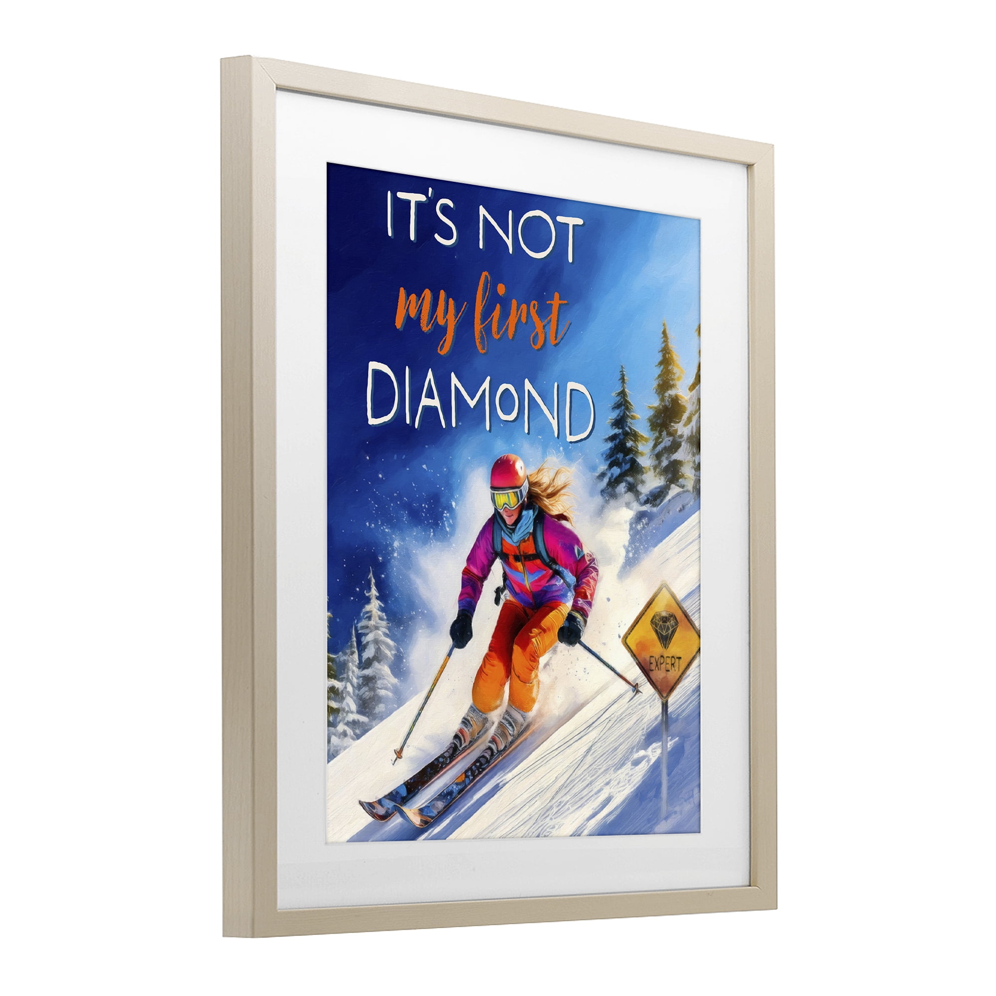 Stupell Industries Not My First Diamond Birch Framed Print Under Glass, design by Grotto Studios