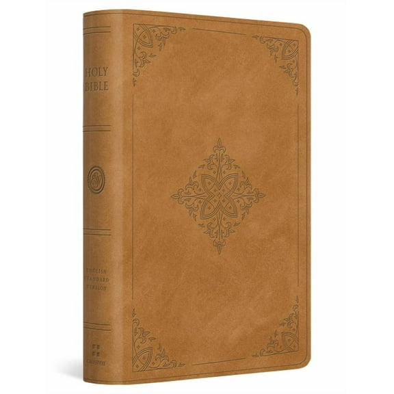 ESV Large Print Bible (Trutone, Nubuck Caramel, Fleur-De-Lis Design), (Hardcover)