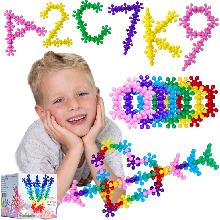 Play Build Discos - 1000pc Interlocking Connecting Toys STEM Learning For Kids 3+