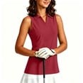 thumbnail image 5 of V-Neck Collared Golf Tank Top for Women Solid Color UPF 50+ Sun Protection Breathable Sport Top for Tennis Running S-3XL Plus Size, 5 of 9