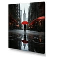 thumbnail image 2 of Designart "New York City Rhythm in Monochrome Red and Grey II" Portrait Canvas Art Print, 2 of 5