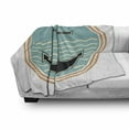 thumbnail image 3 of Anchor Soft Flannel Fleece Throw Blanket, Nautical with Wavy Ocean Background and Anchor Silhouette Naval Arrangement, Cozy Plush for Indoor and Outdoor Use, 50" x 60", Multicolor, by Ambesonne, 3 of 6