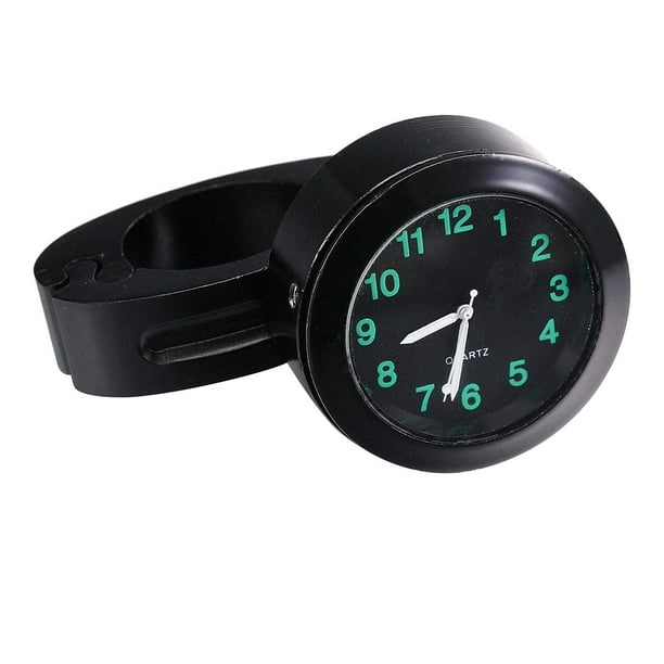 Gear Reloj de montaje en manillar de motocicleta a prueba de agua, Reloj de manillar, Reloj de manillar de motocicleta, Reloj digital universal para Negro